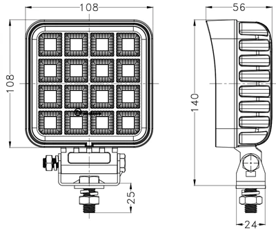 96W Heavy Duty Square LED Work Light
